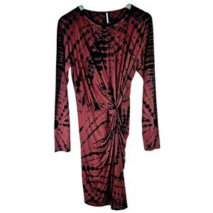 Young Fabulous & Broke Yarro Dress Tie Dye VEGAN Silk Waterfall Cinched Waist, M